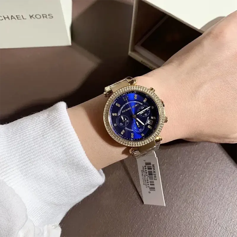 Michael Kors Parker Chronograph Blue Dial Ladies Watch- MK6262